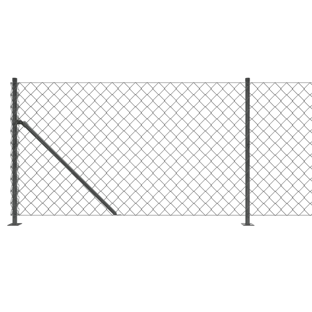 vidvidaXL Drôtený plot s príruboui antracitový 1,1x25 m