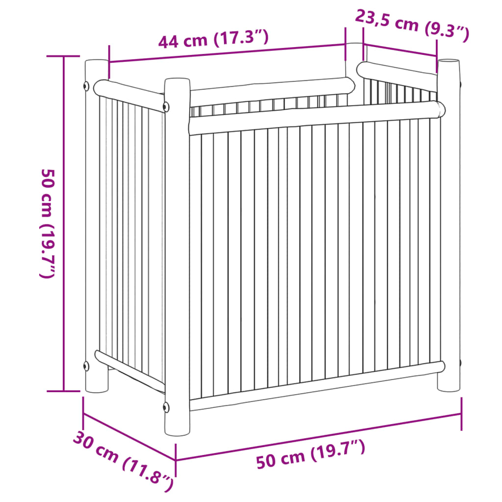 vidaXL Kvetináč 50x30x50 cm bambus