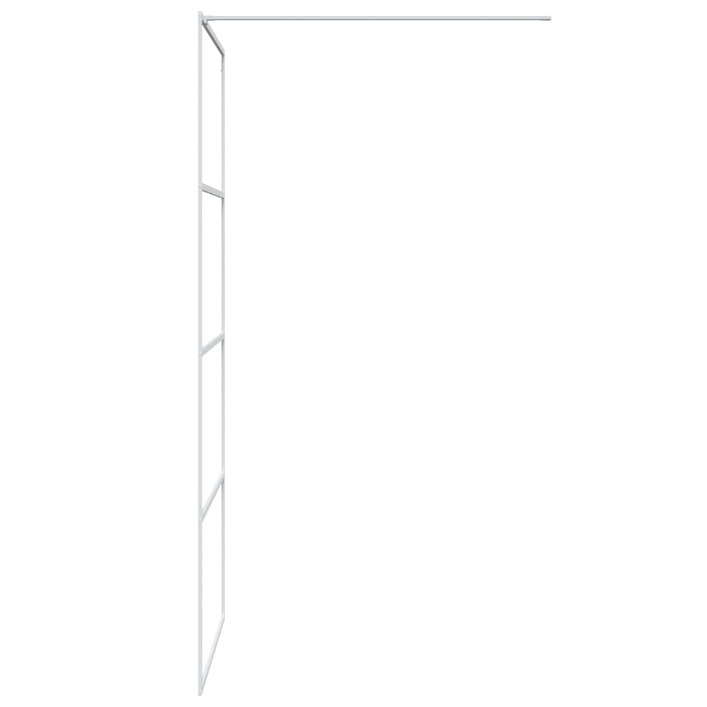 vidaXL Sprchová zástena biela 90x195 cm priehľadné ESG sklo