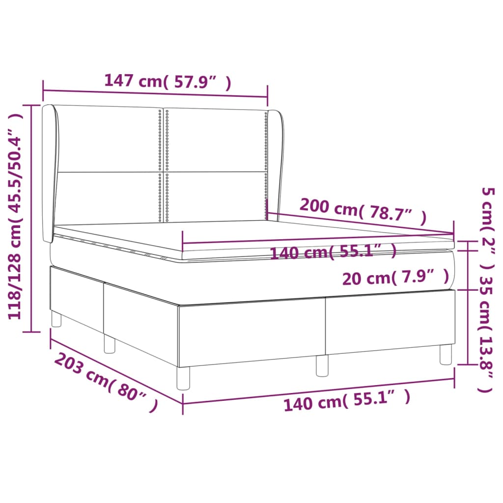 vidaXL Boxspring posteľ s matracom čierna 140x200 cm umelá koža