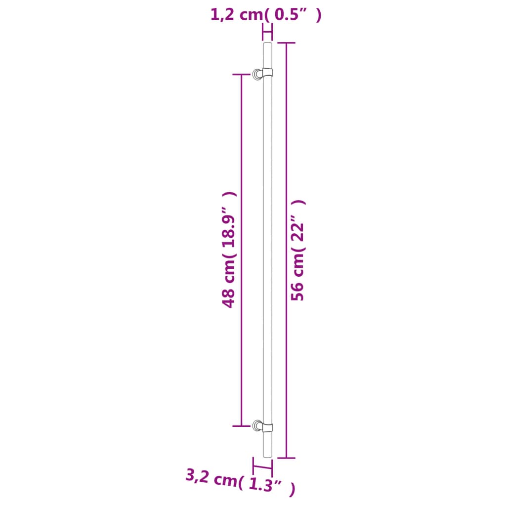 vidaXL Rukoväte na skrinku 10 ks bronzové 480 mm nehrdzavejúca oceľ