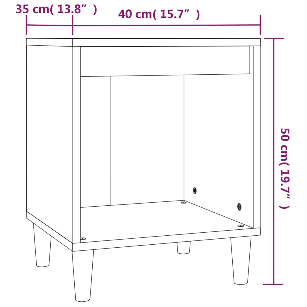 vidaXL Nočné stolíky 2 ks biele 40x35x50 cm