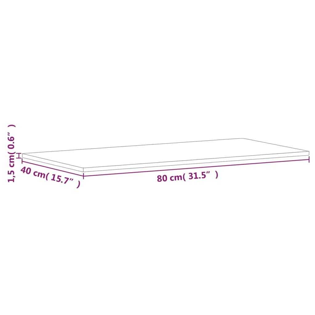 vidaXL Kúpeľňová doska 80x40x1,5 cm masívny buk