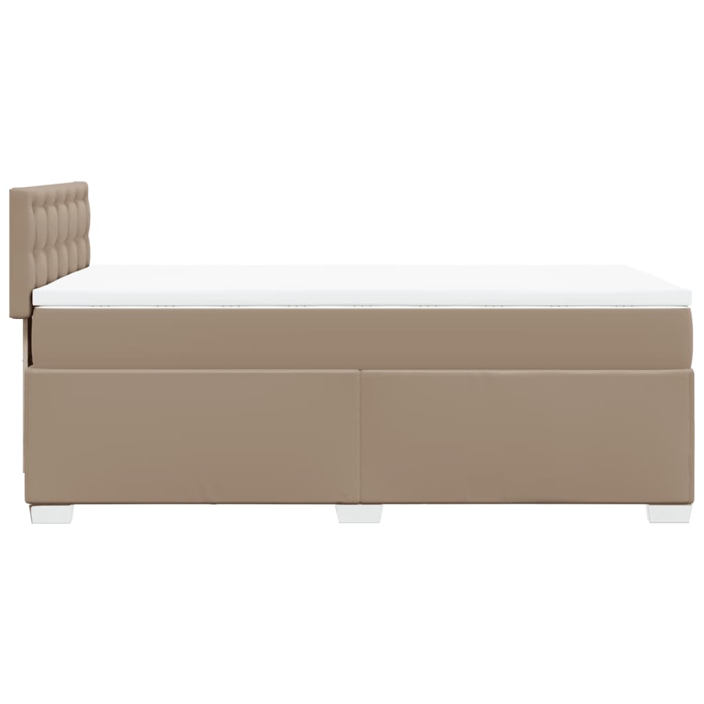 vidaXL Boxspring posteľ s matracom kapučínová 100x200 cm umelá koža