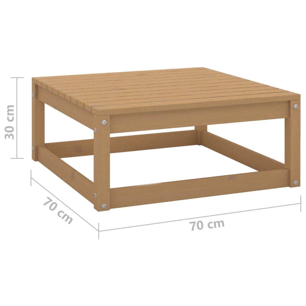 vidaXL Záhradná taburetka 70x70x30 cm medovohnedá borovicový masív