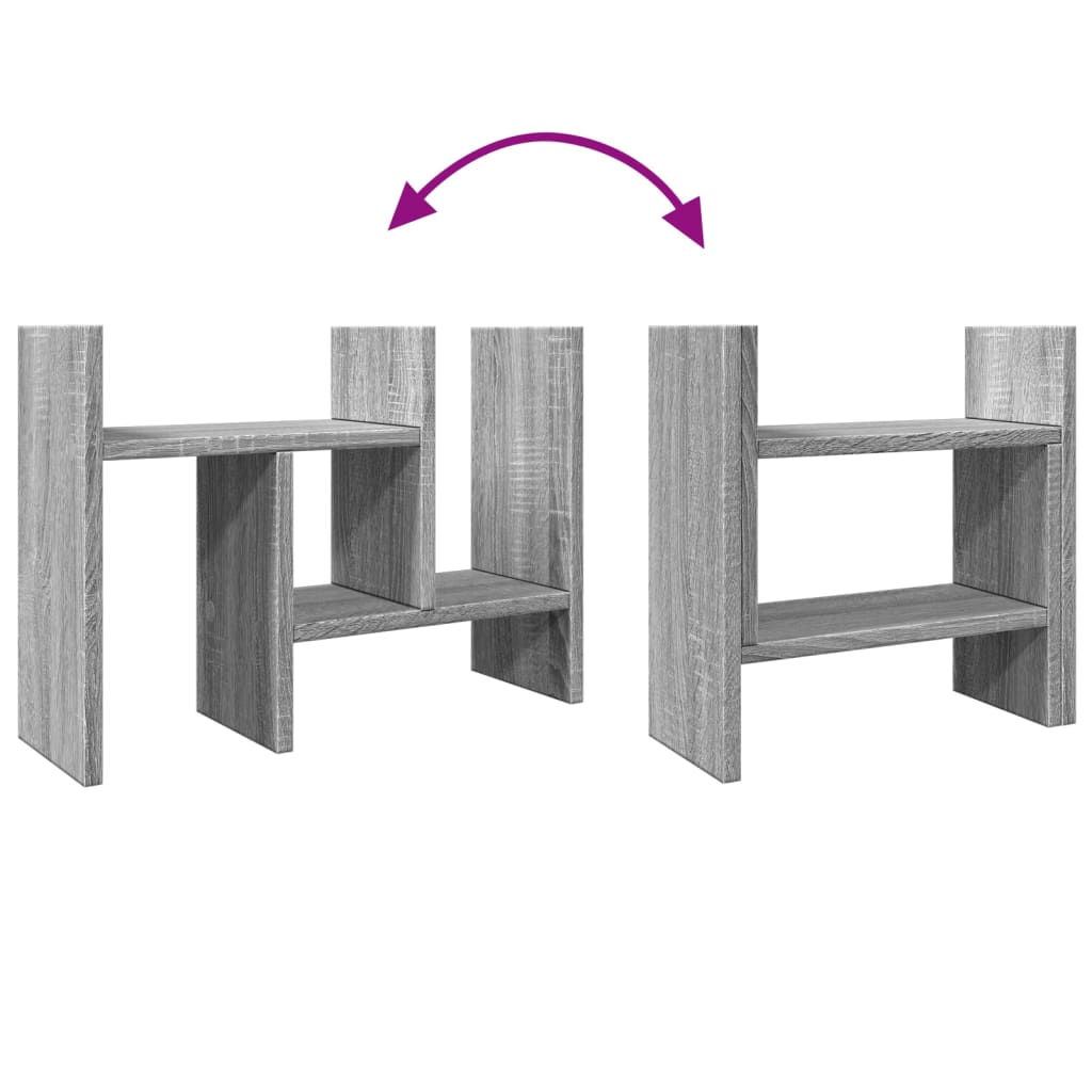 vidaXL Organizér na stôl sivá sonoma 34,5x15,5x35,5cm kompozitné drevo