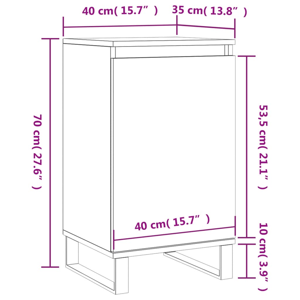 vidaXL Komoda betónovo sivá 40x35x70 cm kompozitné drevo