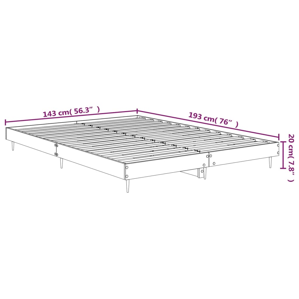 vidaXL Posteľný rám bez matraca dub sonoma 140x190 cm kompozitné drevo