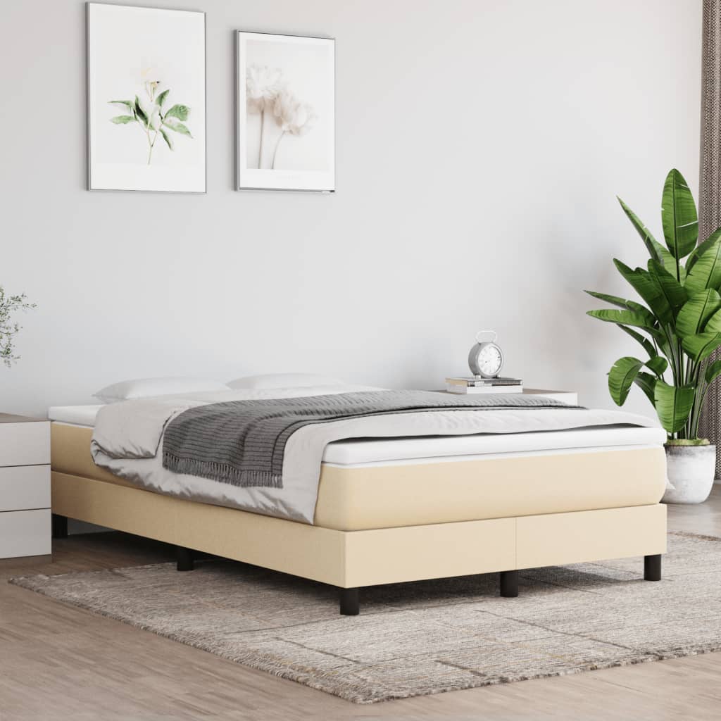 vidaXL Boxspring posteľ s matracom krémová 120x190 cm látka