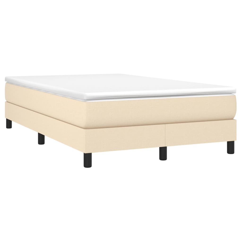vidaXL Boxspring posteľ s matracom krémová 120x190 cm látka