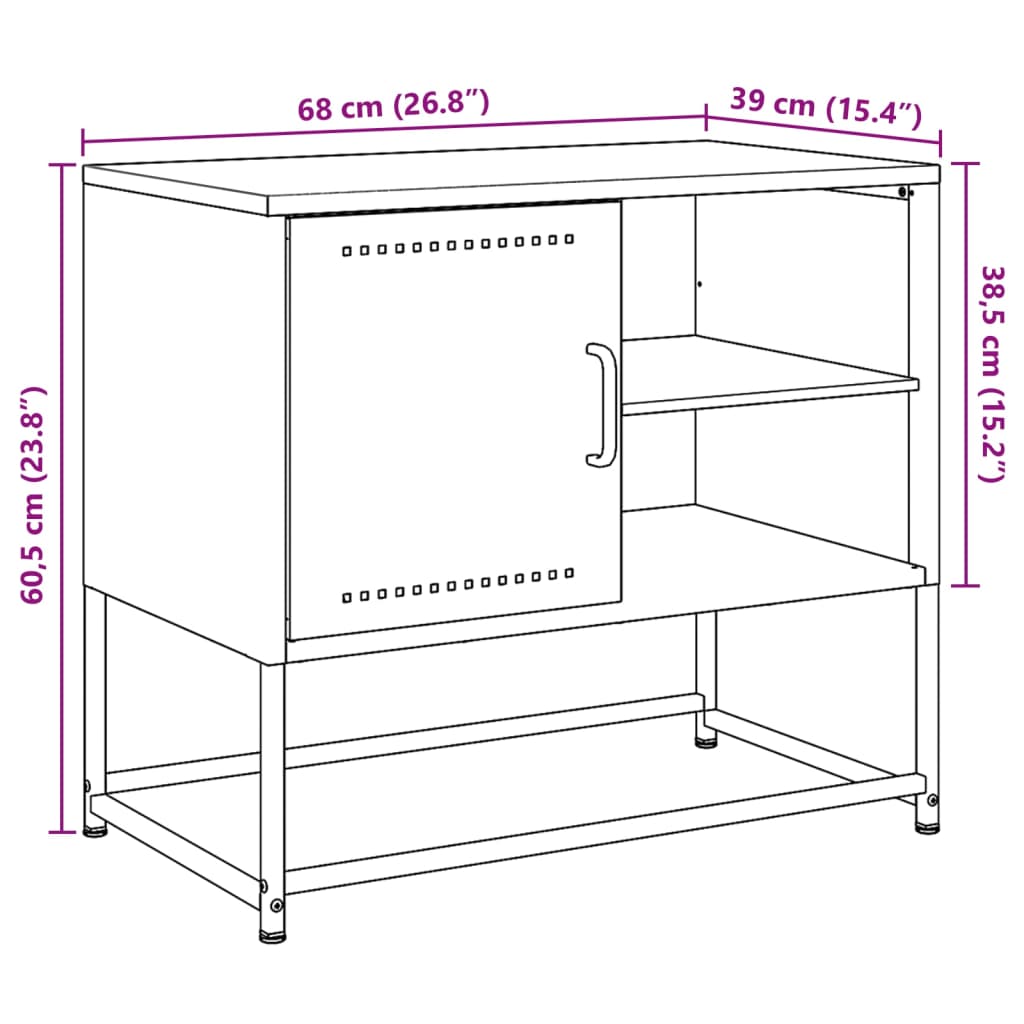 vidaXL TV skrinka horčicovožltá 100,5x39x60,5 cm oceľ