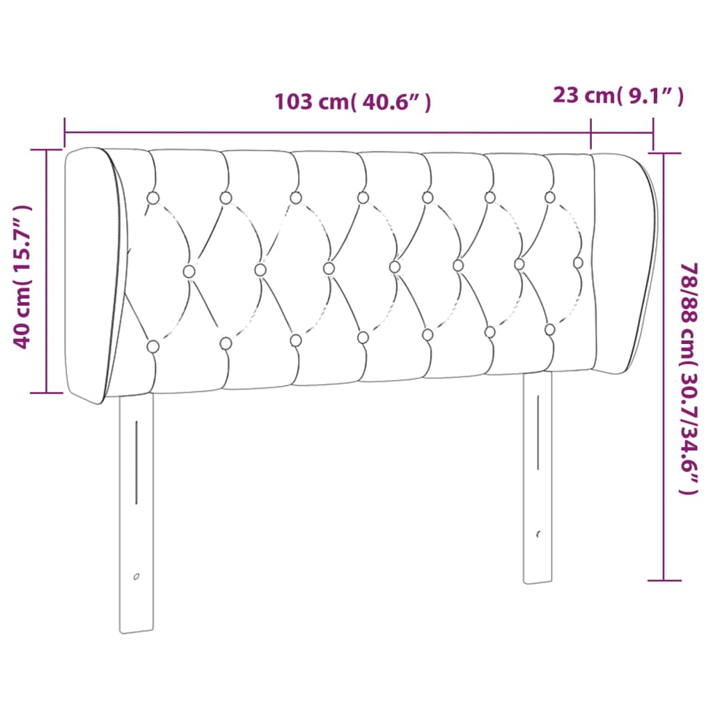 vidaXL Čelo postele so záhybmi bledosivé 103x23x78/88 cm látka