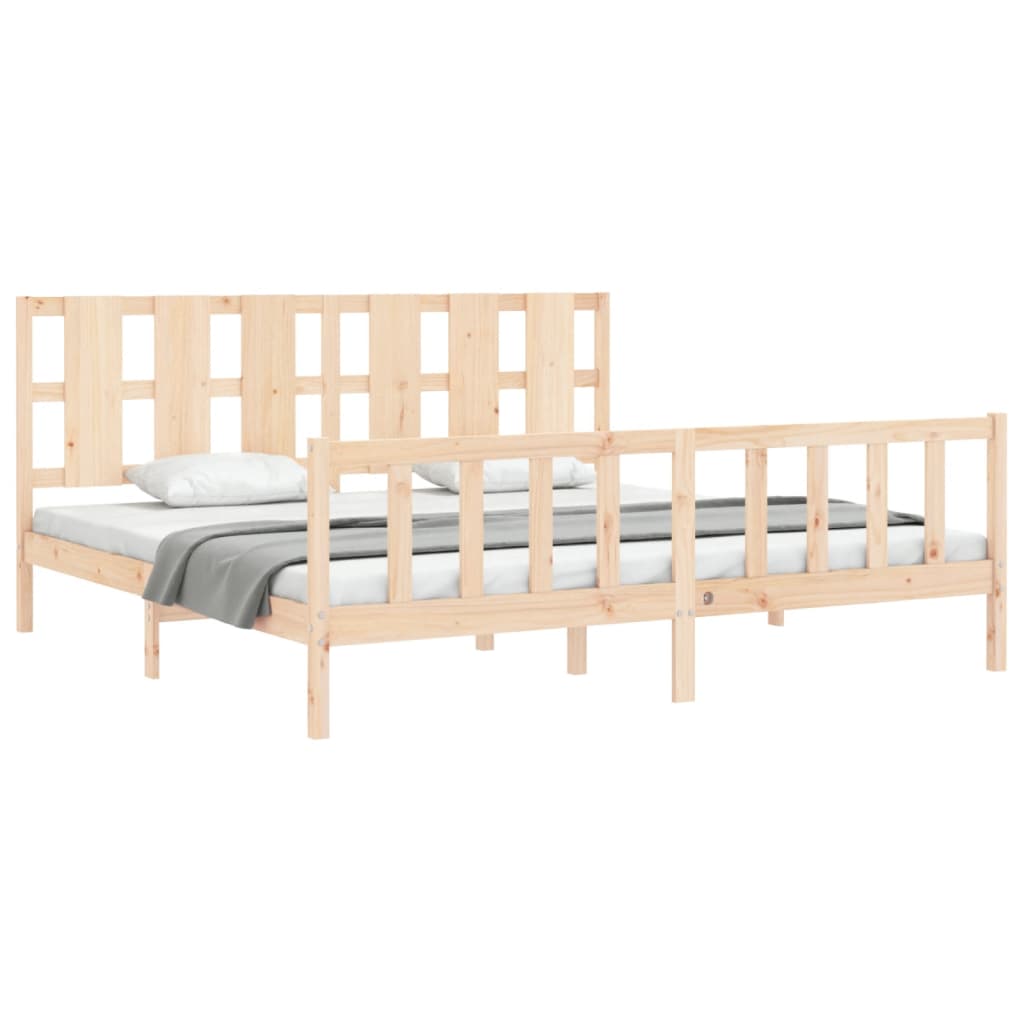 vidaXL Rám postele s čelom 180x200 cm masívne drevo