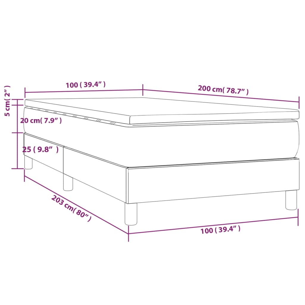 vidaXL Boxspring posteľ s matracom krémová 100x200 cm látka