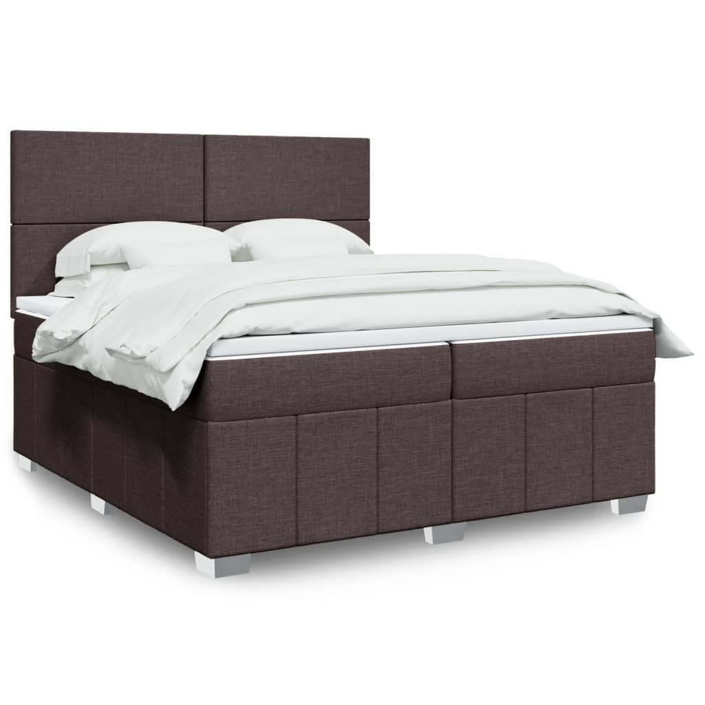 vidaXL Boxspring posteľ s matracom tmavohnedá 200x200 cm látka