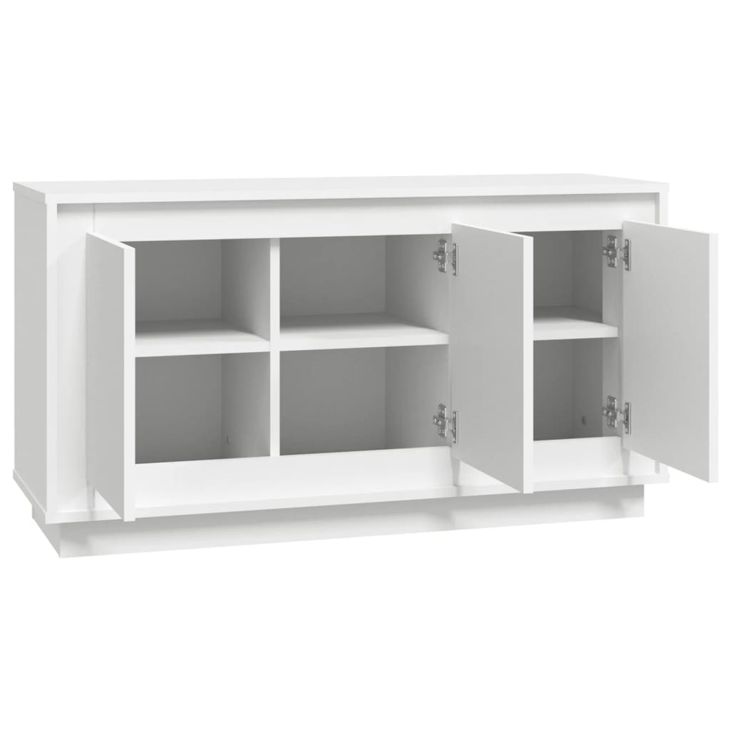 vidaXL Komoda biela 102x35x55 cm spracované drevo