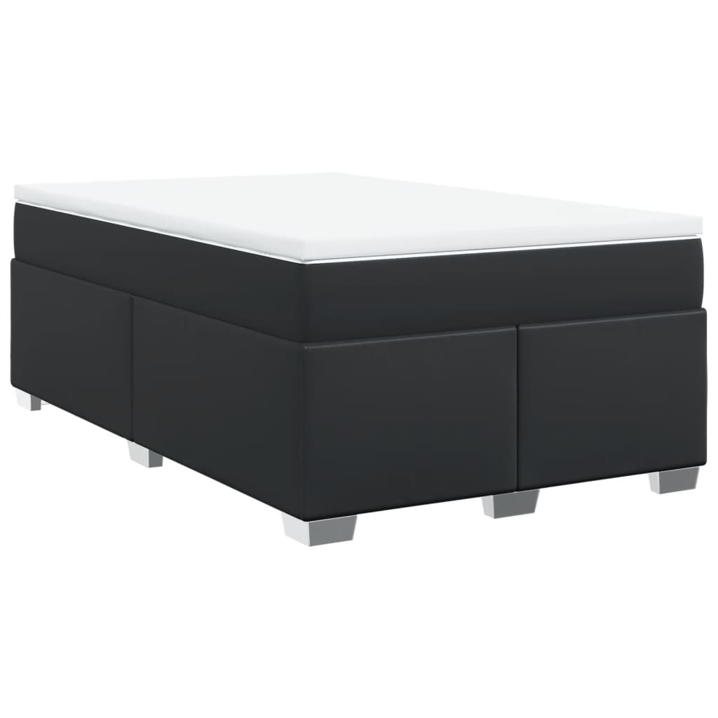 vidaXL Boxspring posteľ s matracom čierna 120x190 cm umelá koža