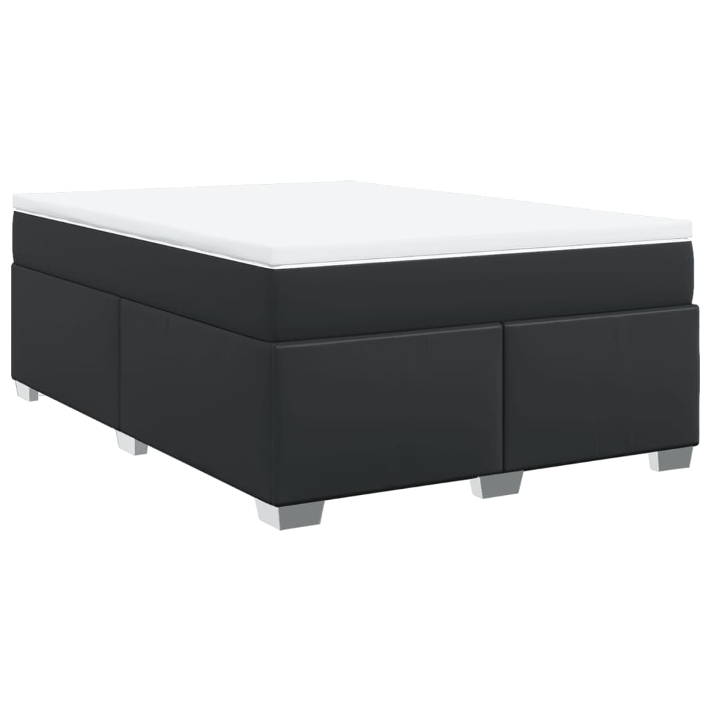 vidaXL Boxspring posteľ s matracom čierna 140x200 cm umelá koža