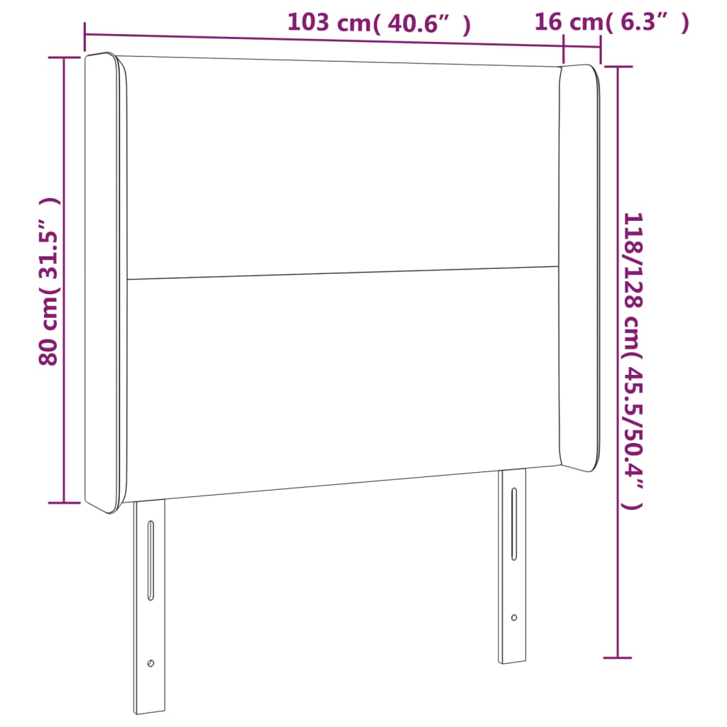 vidaXL Čelo postele so záhybmi tmavosivé 103x16x118/128 cm zamat