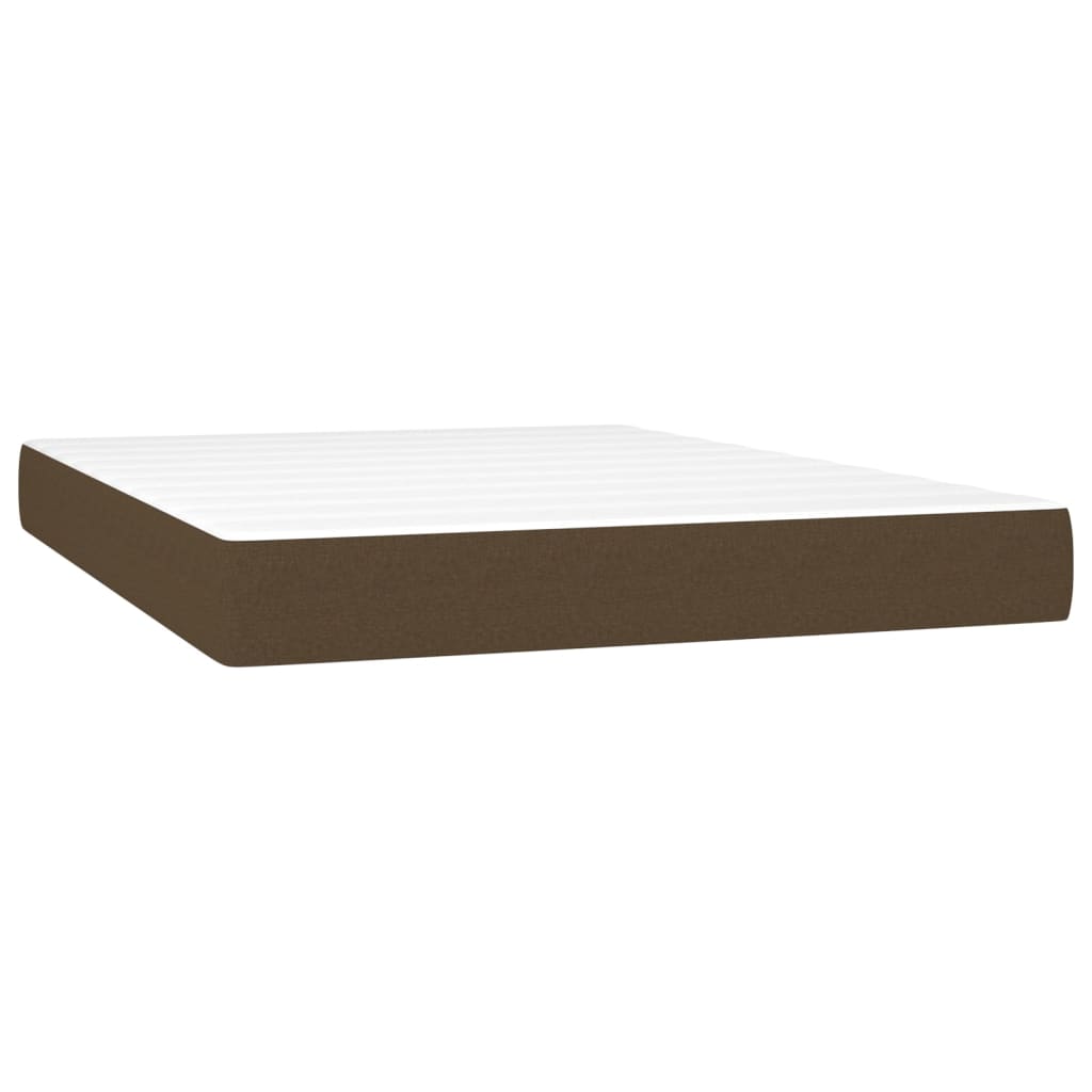 vidaXL Boxspring posteľ s matracom tmavohnedá 140x200 cm látka