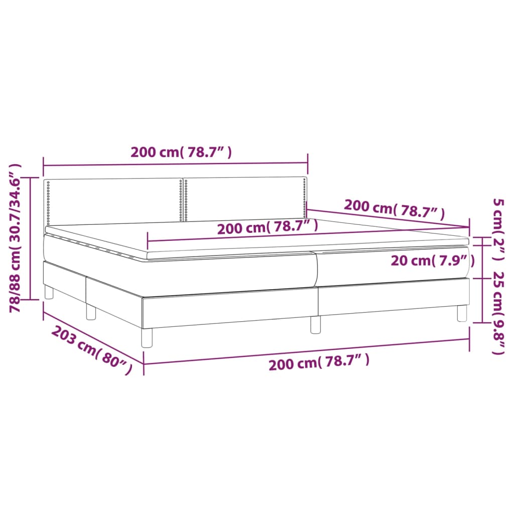 vidaXL Boxspring posteľ s matracom kapučínová 200x200 cm umelá koža