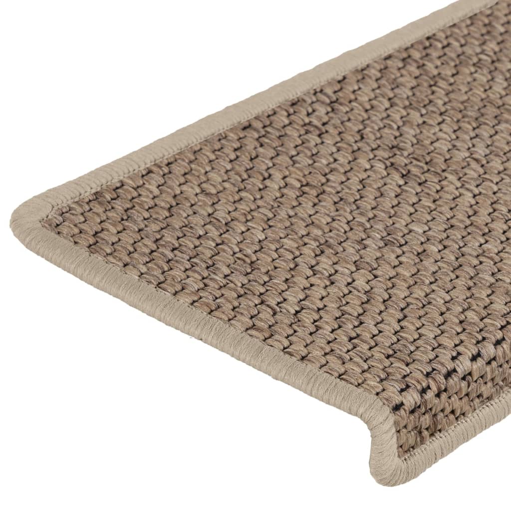 vidaXL Samolepiace nášľapy na schody sisal 15 ks 65x21x4 cm pieskové