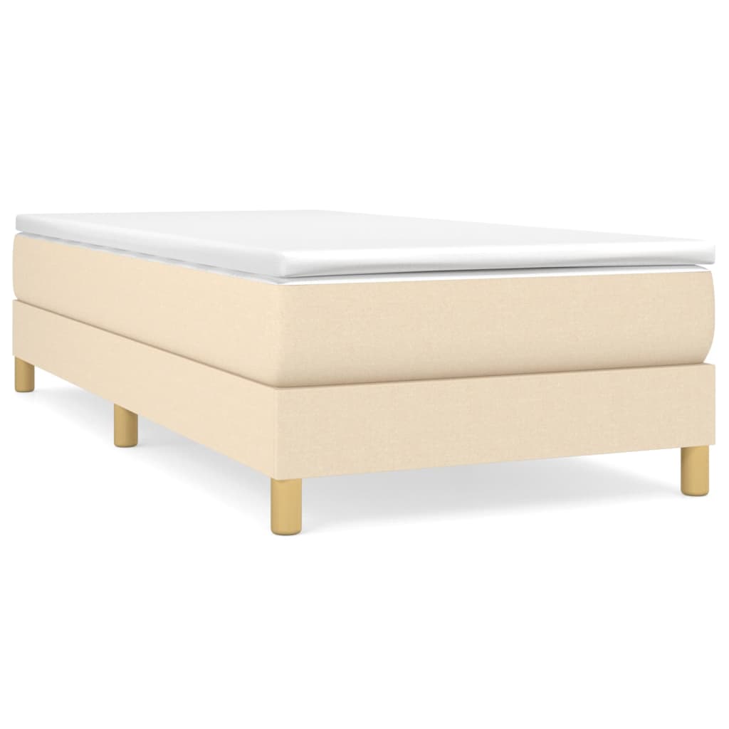 vidaXL Boxspring posteľ s matracom krémová 100x200 cm látka