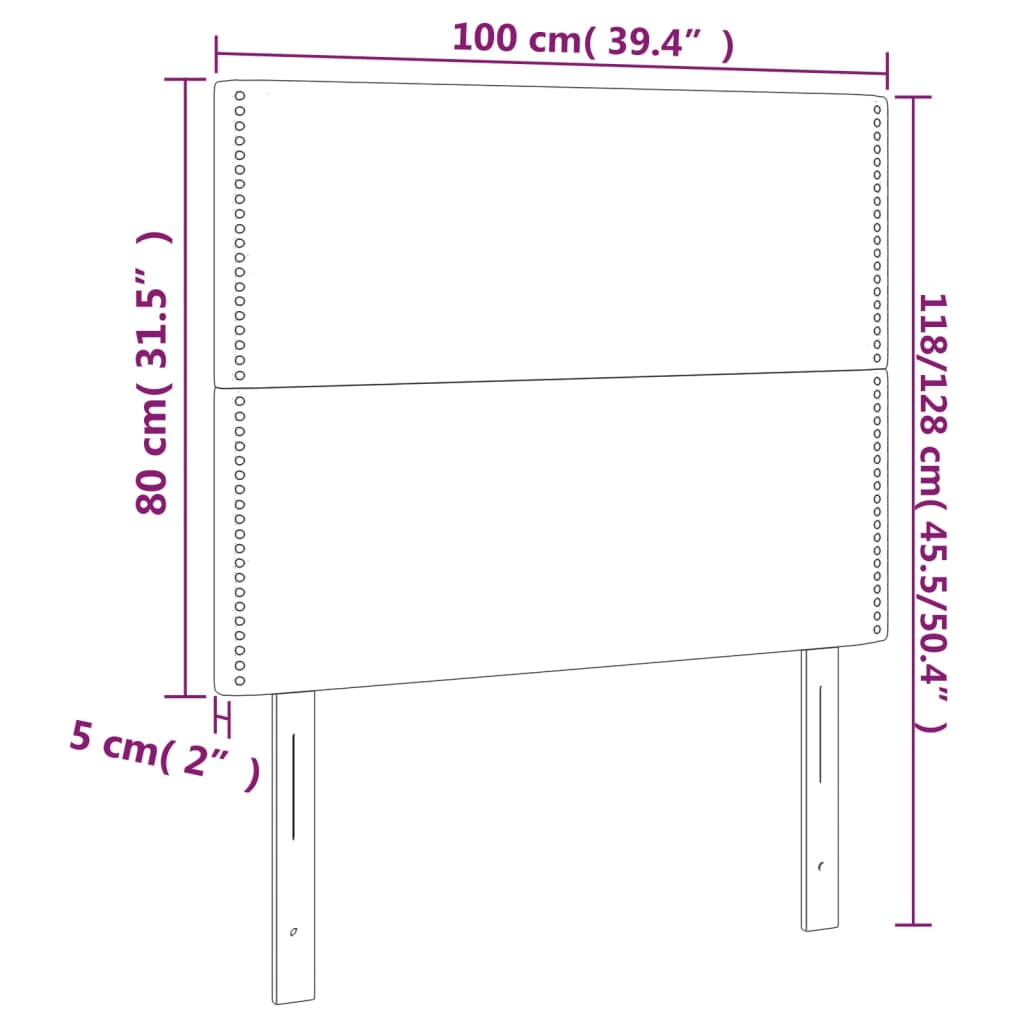 vidaXL Čelo postele s LED tmavozelené 100x5x118/128 cm zamat