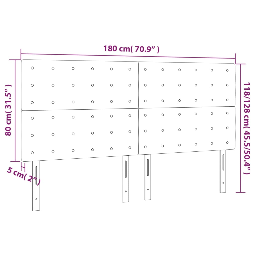 vidaXL Čelá postele 4 ks kapučínové 90x5x78/88 cm umelá koža