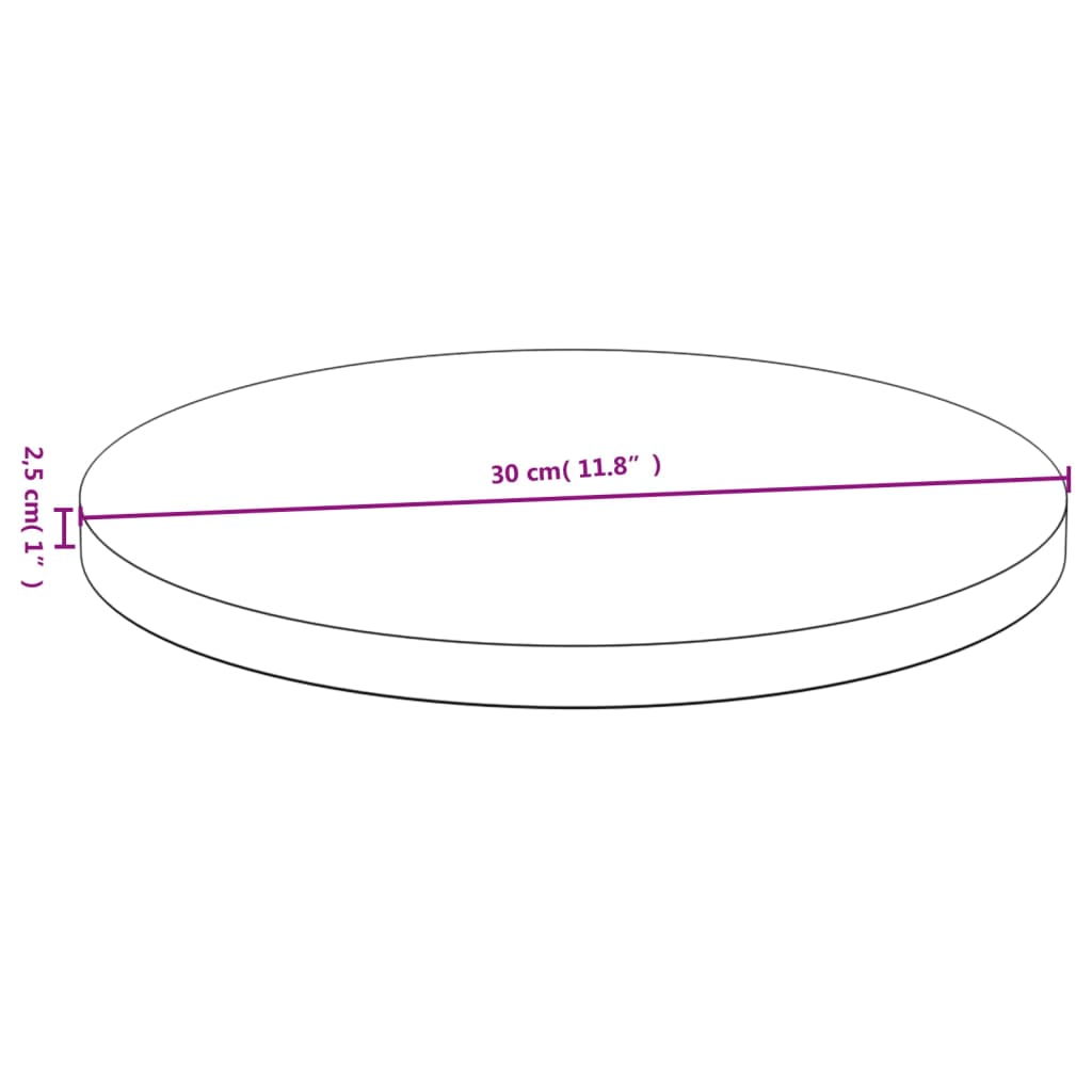 vidaXL Stolová doska Ø30x2,5 cm bambus