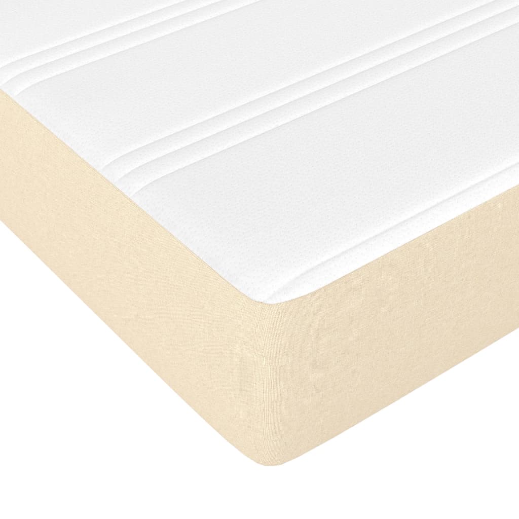 vidaXL Boxspring posteľ s matracom krémový 120x200 cm látka