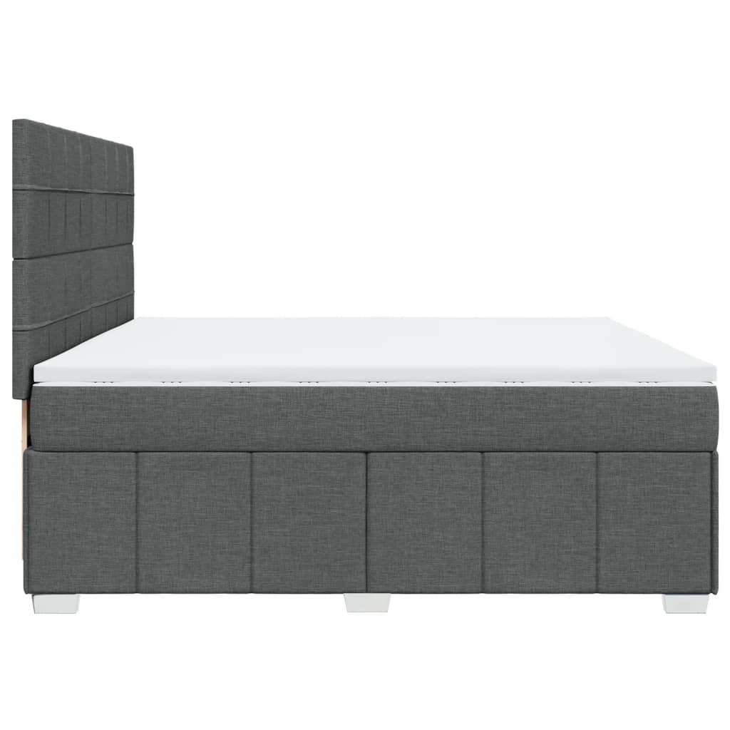 vidaXL Boxspring posteľ s matracom tmavosivá 200x200 cm látka