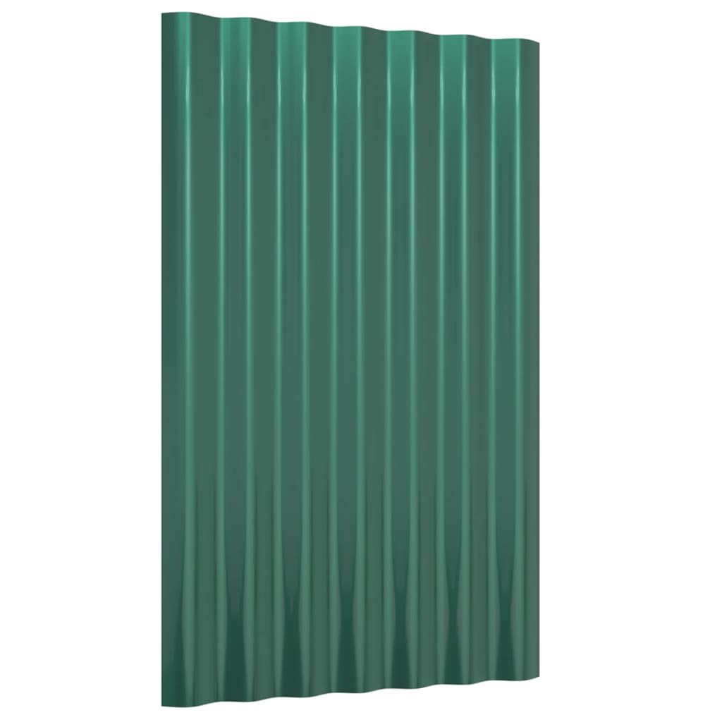 vidaXL Zelené strešné panely 36 ks práškovaná oceľ 60x36 cm