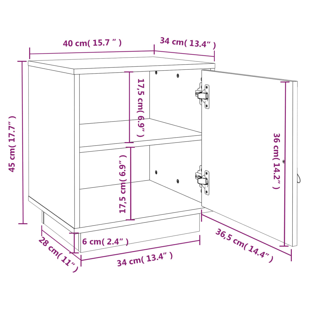 vidaXL Nočné stolíky 2 ks medovo-hnedé 40x34x45 cm borovicový masív