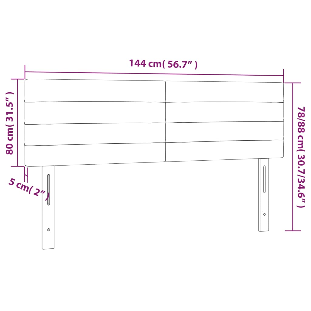 vidaXL Čelo postele 2 ks čierne 80x5x78/88 cm zamat