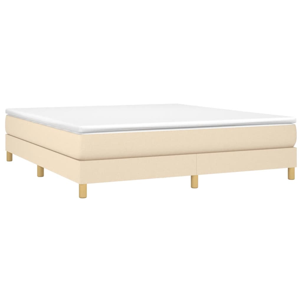 vidaXL Posteľný rám boxspring s matracom krémový 180x200 cm látka