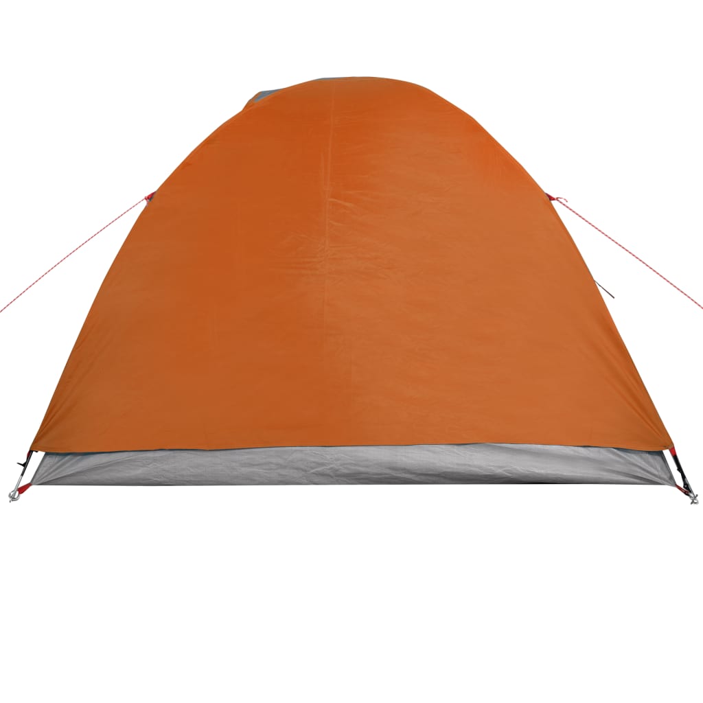 vidaXL Kempingový stan, kupola, 4 osoby, sivo oranžový, vodoodolný