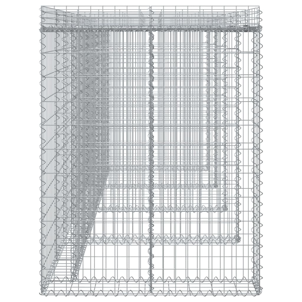 vidaXL Gabiónová stena na smetný kôš 350x91x120 cm, pozinkované železo