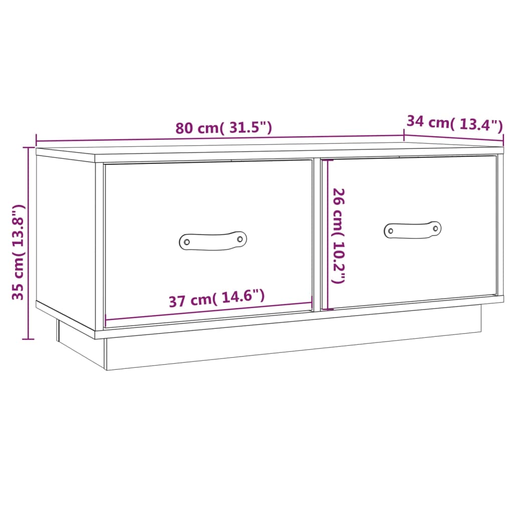 vidaXL TV skrinka 80x34x35 cm masívna borovica