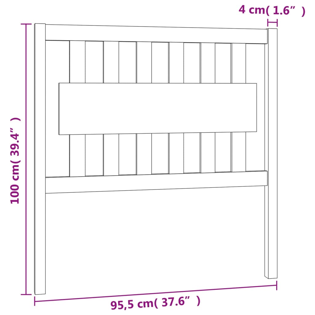 vidaXL Čelo postele medovo-hnedé 95,5x4x100 cm masívna borovica