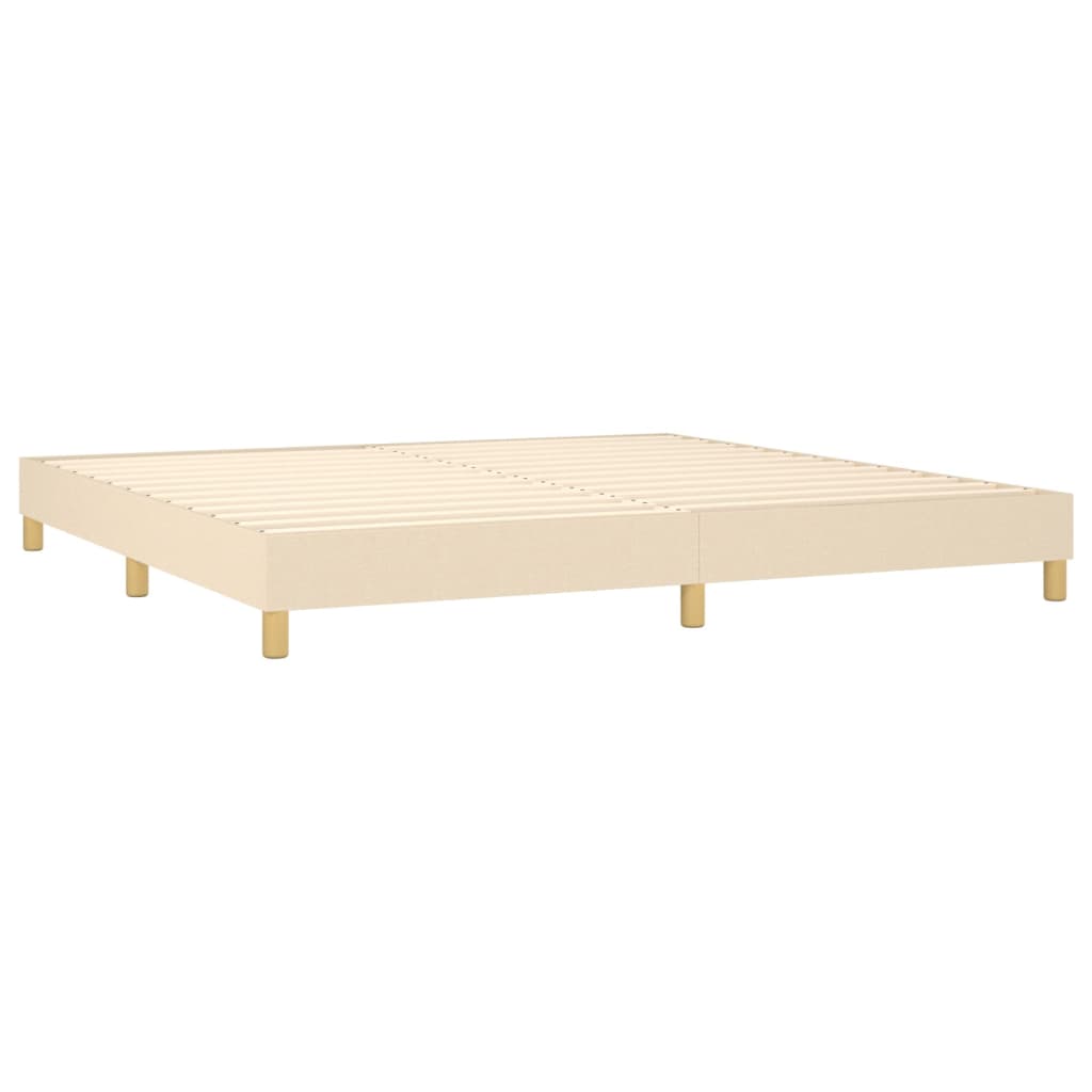 vidaXL Boxspring posteľ s matracom krémová 200x200 cm látka