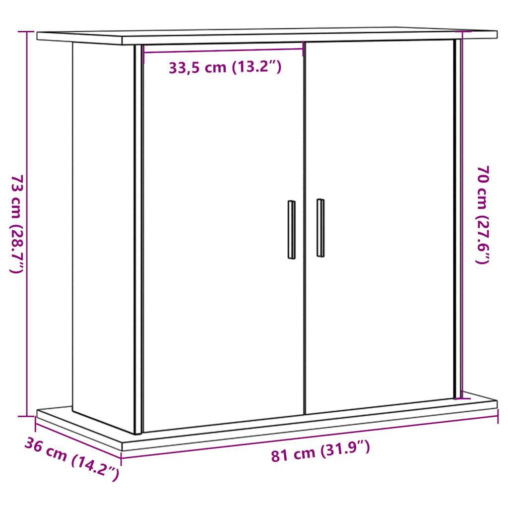 vidaXL Stojan na akvárium dub artisan 81x36x73 cm kompozitné drevo