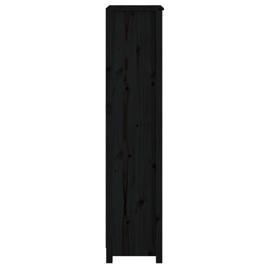VidaXL Knižnica čierna 50x35x154 cm masívna borovica