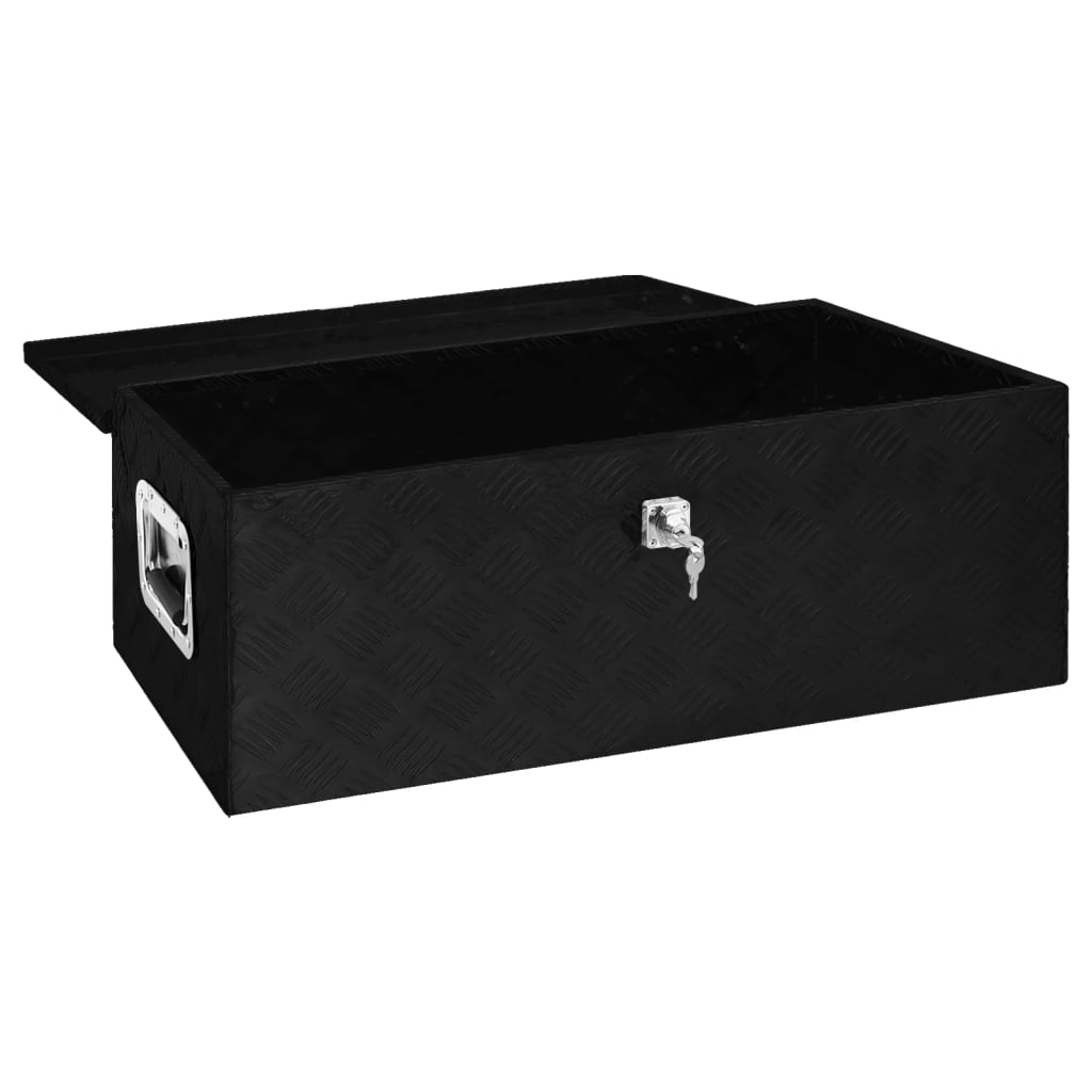 vidaXL Úložný box čierny 90x47x35,5 cm hliníkový
