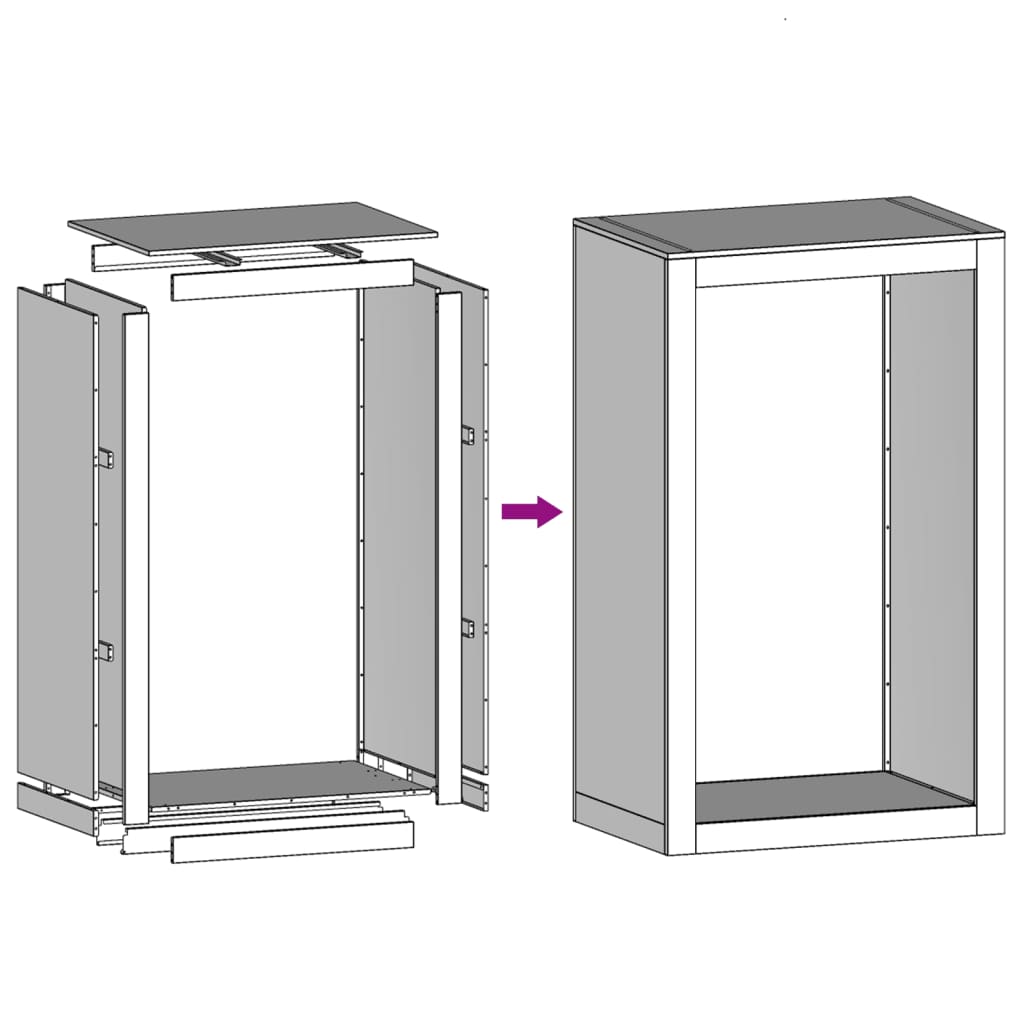 vidaXL Regál na krbové drevo 60x40x100 cm, pozinkovaná oceľ