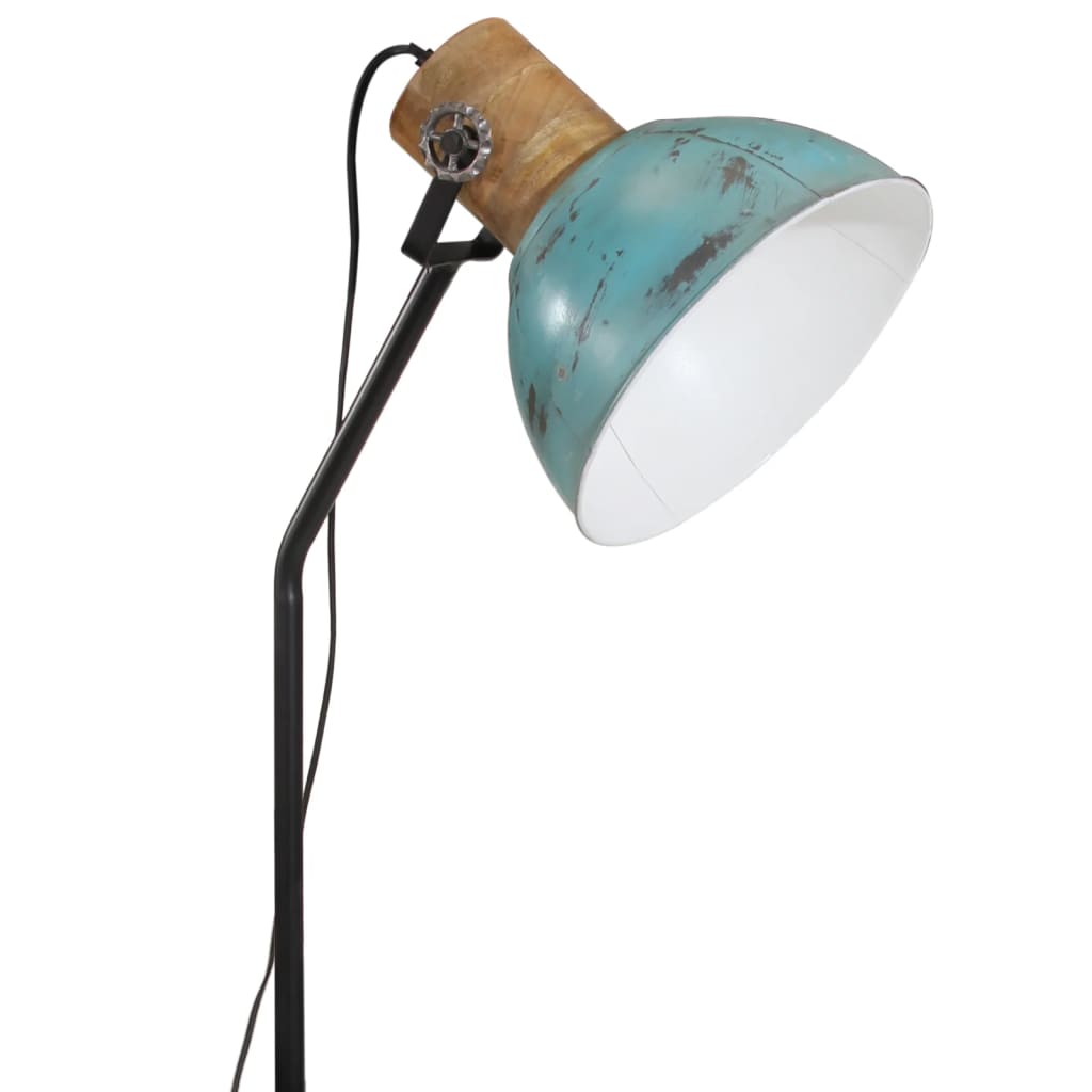 vidaXL Podlahová lampa 25 W šmuhovaná modrá 30x30x100-150 cm E27