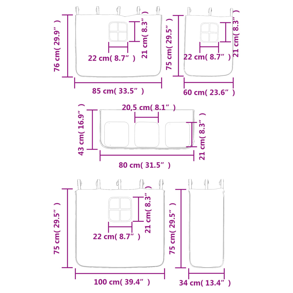 vidaXL Detská vyvýšená posteľ závesy bielo-čierna 80x200 cm borovica