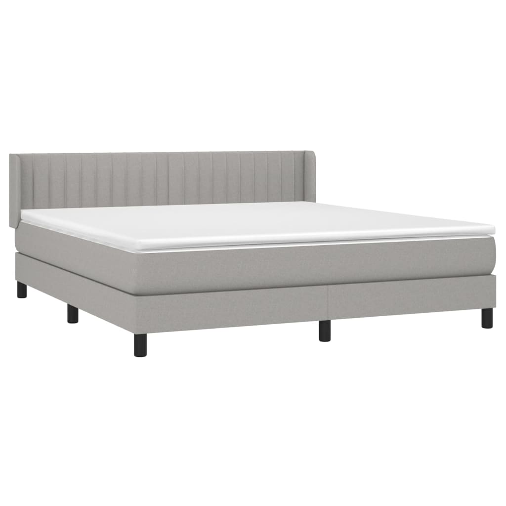 vidaXL Boxspring posteľ s matracom svetlosivá 100x200 cm látka