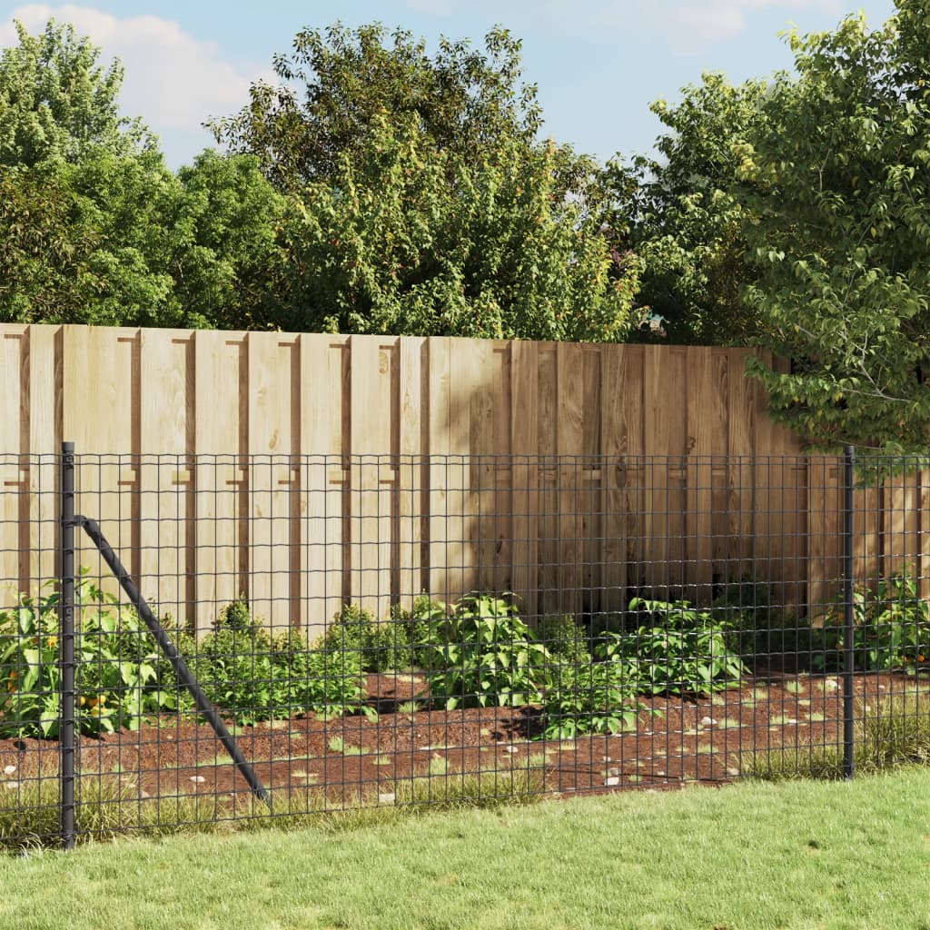 vidaXL Drôtený plot s kotviacimi hrotmi antracitový 0,8x25 m