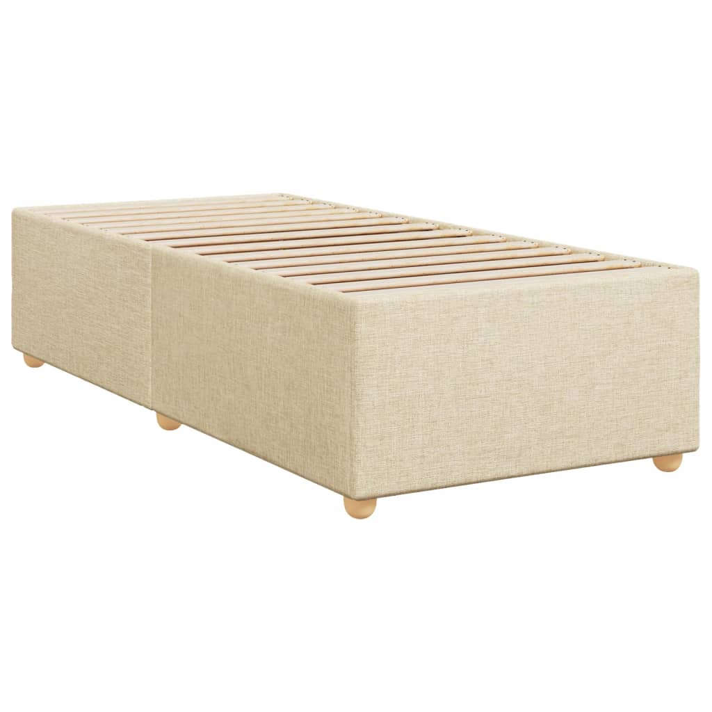 vidaXL Posteľný rám boxspring s matracom krémový 90x190 cm látka